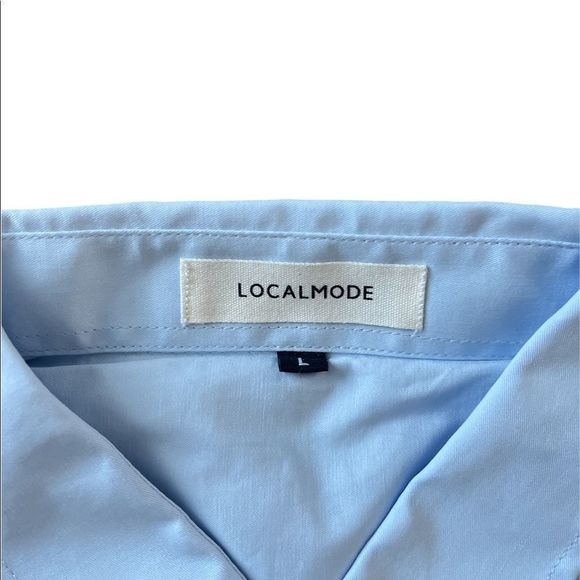 NWT LOCALMODE Large Mens Regular Fit Button Down Short Sleeve Shirt - Picture 4 of 6